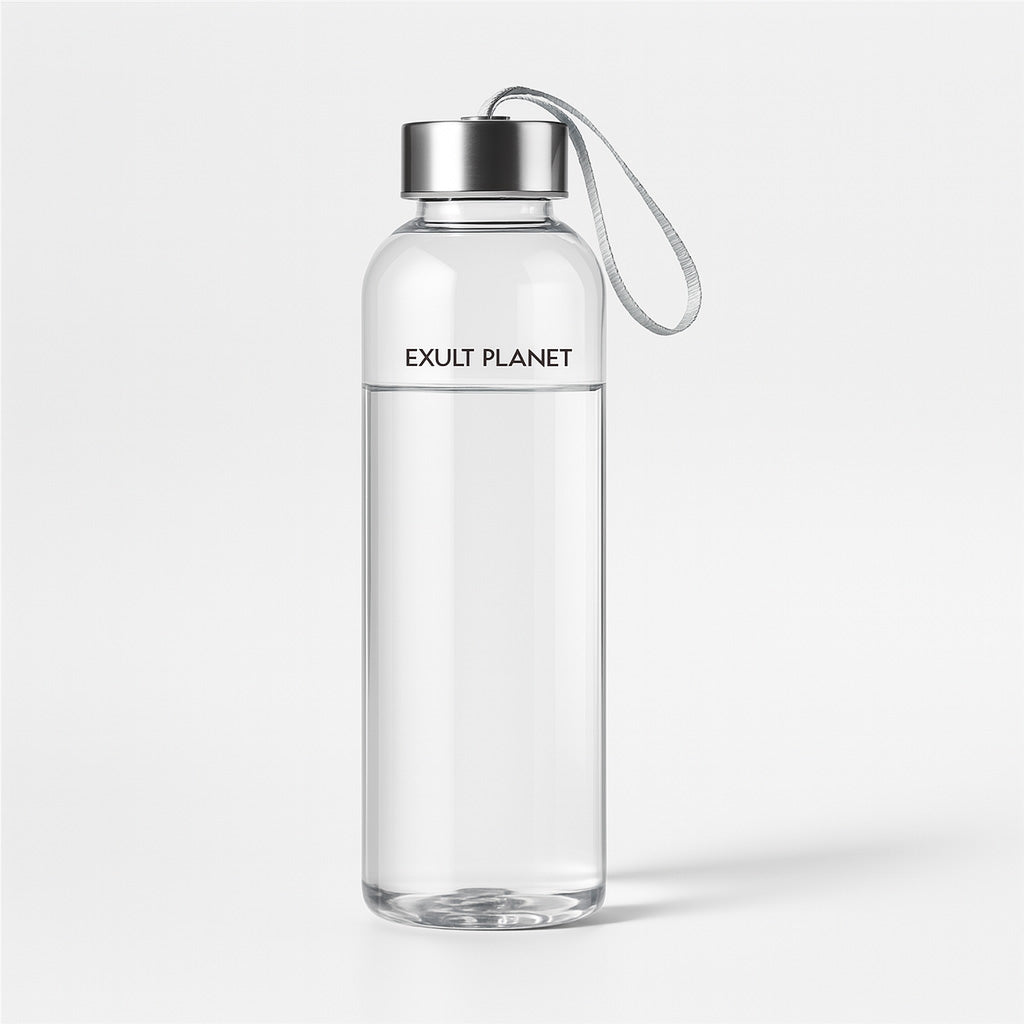 Eco-Friendly Transparent Reusable Water Bottle with Silver Cap
