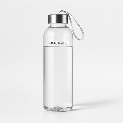 Eco-Friendly Transparent Reusable Water Bottle with Silver Cap