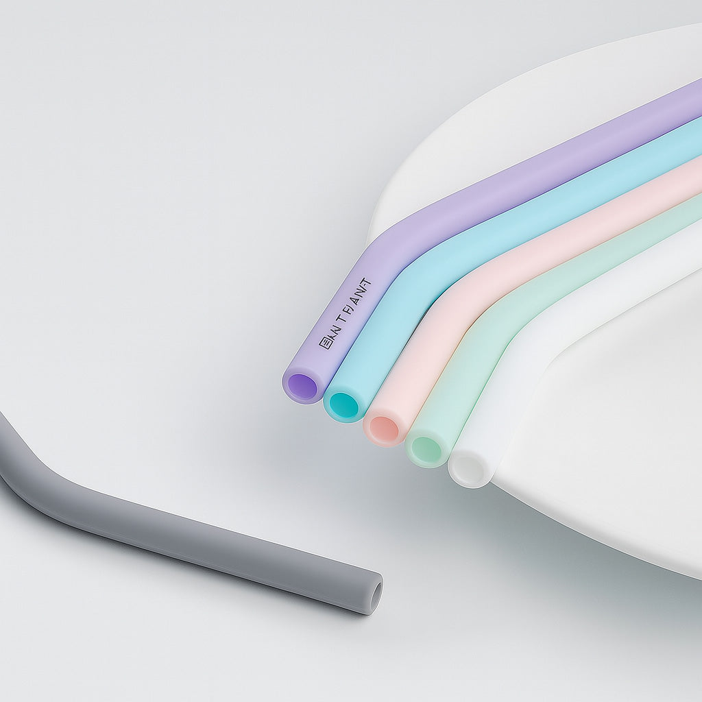 Eco-Friendly Silicone Folding Baby Bottles with Straw for Babies