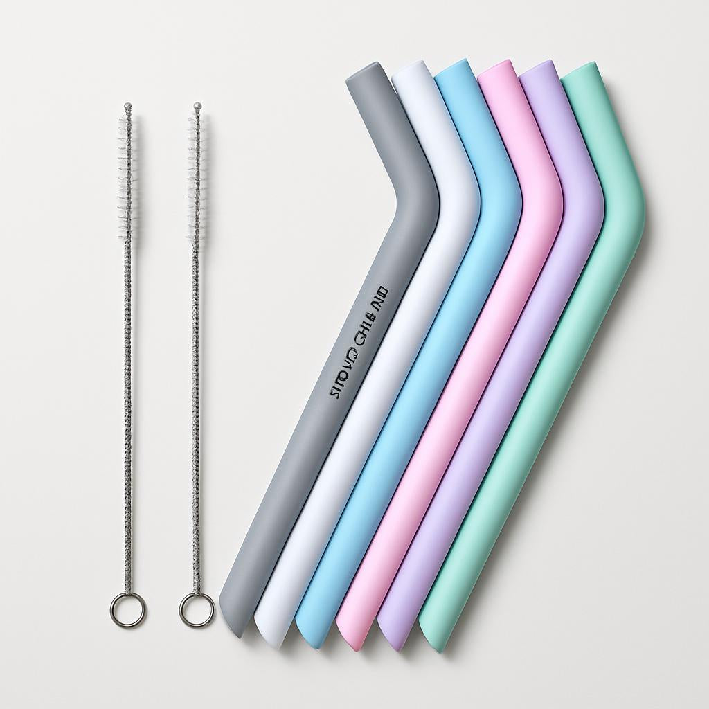 Eco-Friendly Silicone Folding Baby Bottles with Straw