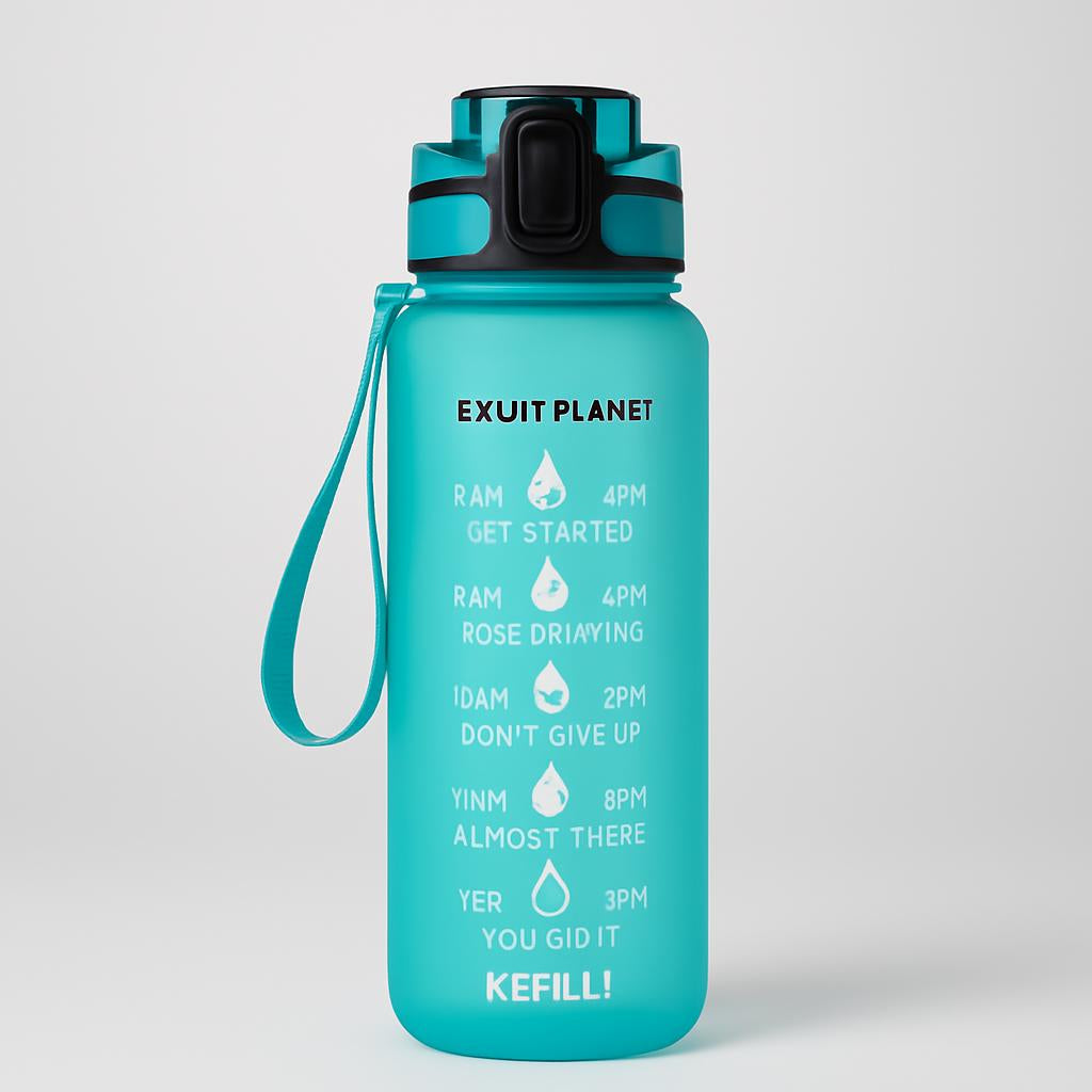 Hydration Time-Marker Water Bottle - Eco-Friendly & BPA-Free