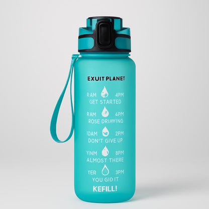 Hydration Time-Marker Water Bottle - Eco-Friendly & BPA-Free