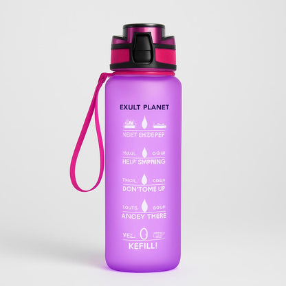 Hydration Time-Marker Water Bottle - Eco-Friendly & BPA-Free
