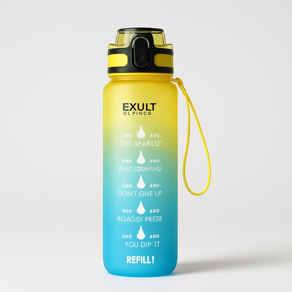 Hydration Time-Marker Water Bottle - Eco-Friendly & BPA-Free