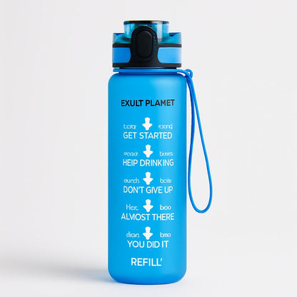 Hydration Time-Marker Water Bottle - Eco-Friendly & BPA-Free