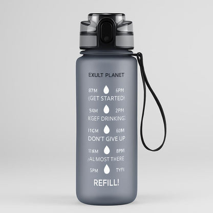 Hydration Time-Marker Water Bottle - Eco-Friendly & BPA-Free