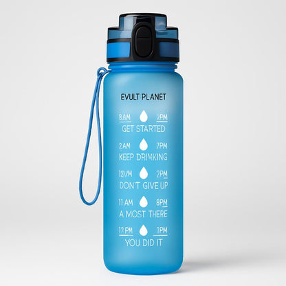 Hydration Time-Marker Water Bottle - Eco-Friendly & BPA-Free