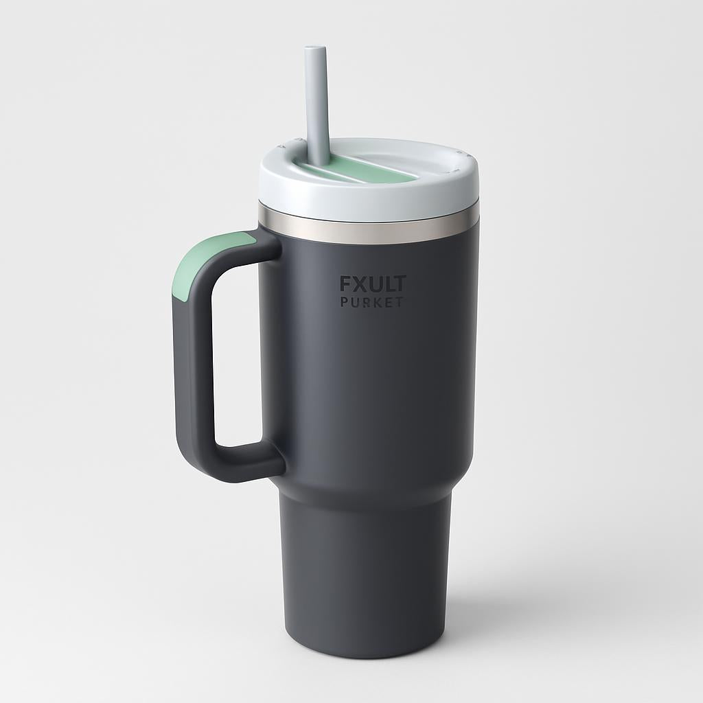 Insulated Travel Mug with Handle - Eco-Friendly