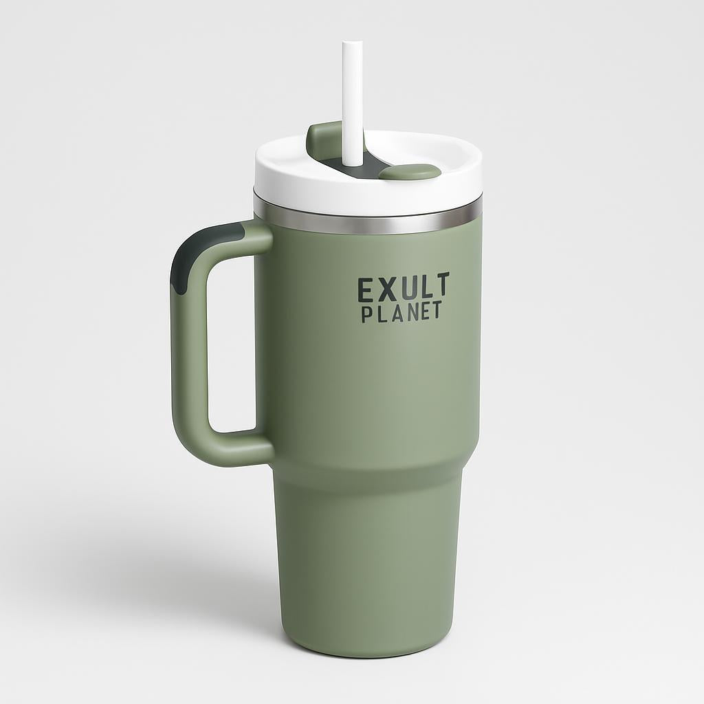 Insulated Travel Mug with Handle - Eco-Friendly