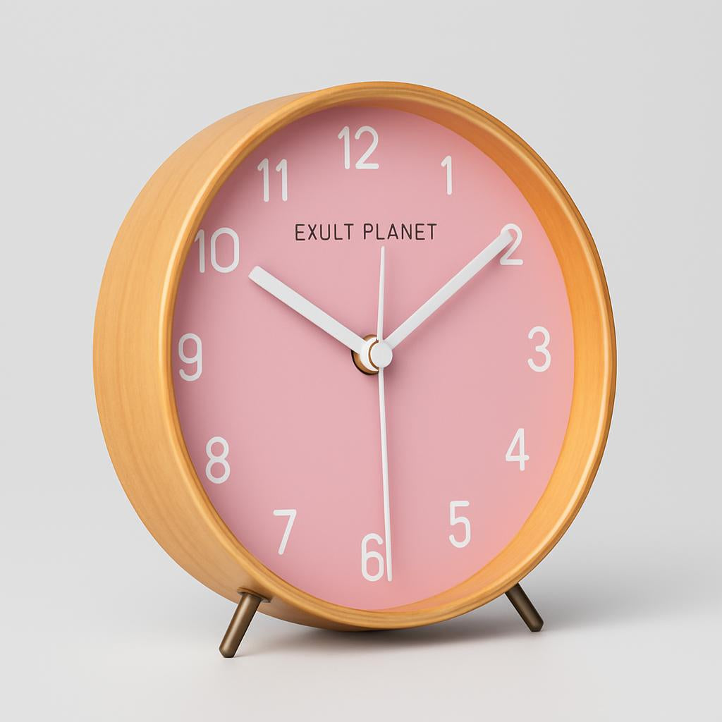 Eco-Friendly Minimalist Wood Quartz Table Clock