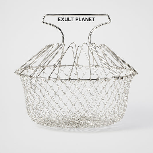 Collapsible Stainless Steel Cooking Basket - Eco-Friendly Kitchen Tool