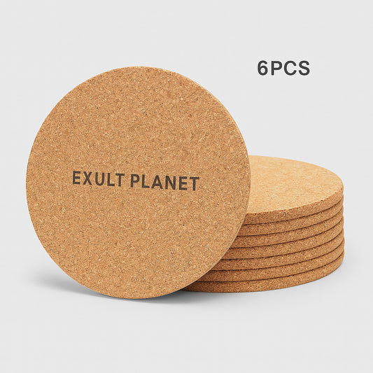 Eco-Friendly Natural Cork Round Coasters - Bulk Pack of 24