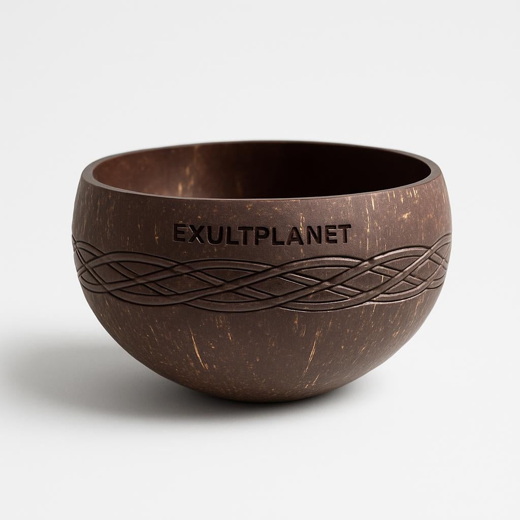 Eco-Friendly Coconut Shell Rice Bowls - Sustainable Biodegradable Dinnerware Set