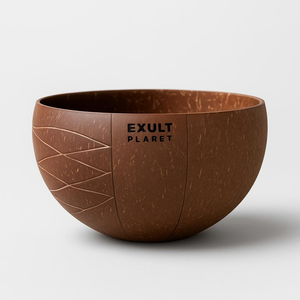 Eco-Friendly Coconut Shell Rice Bowls - Sustainable Biodegradable Dinnerware Set