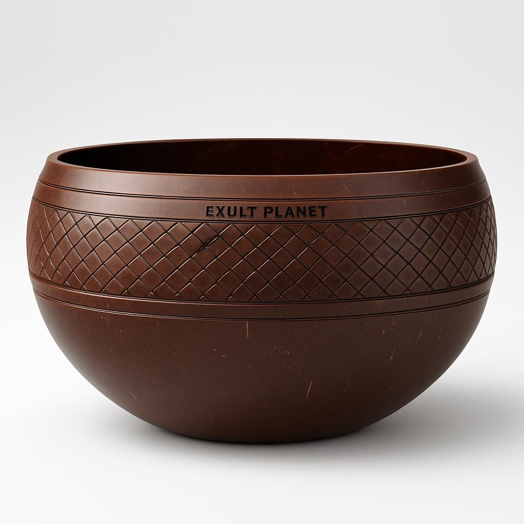 Eco-Friendly Coconut Shell Rice Bowls - Sustainable Biodegradable Dinnerware Set
