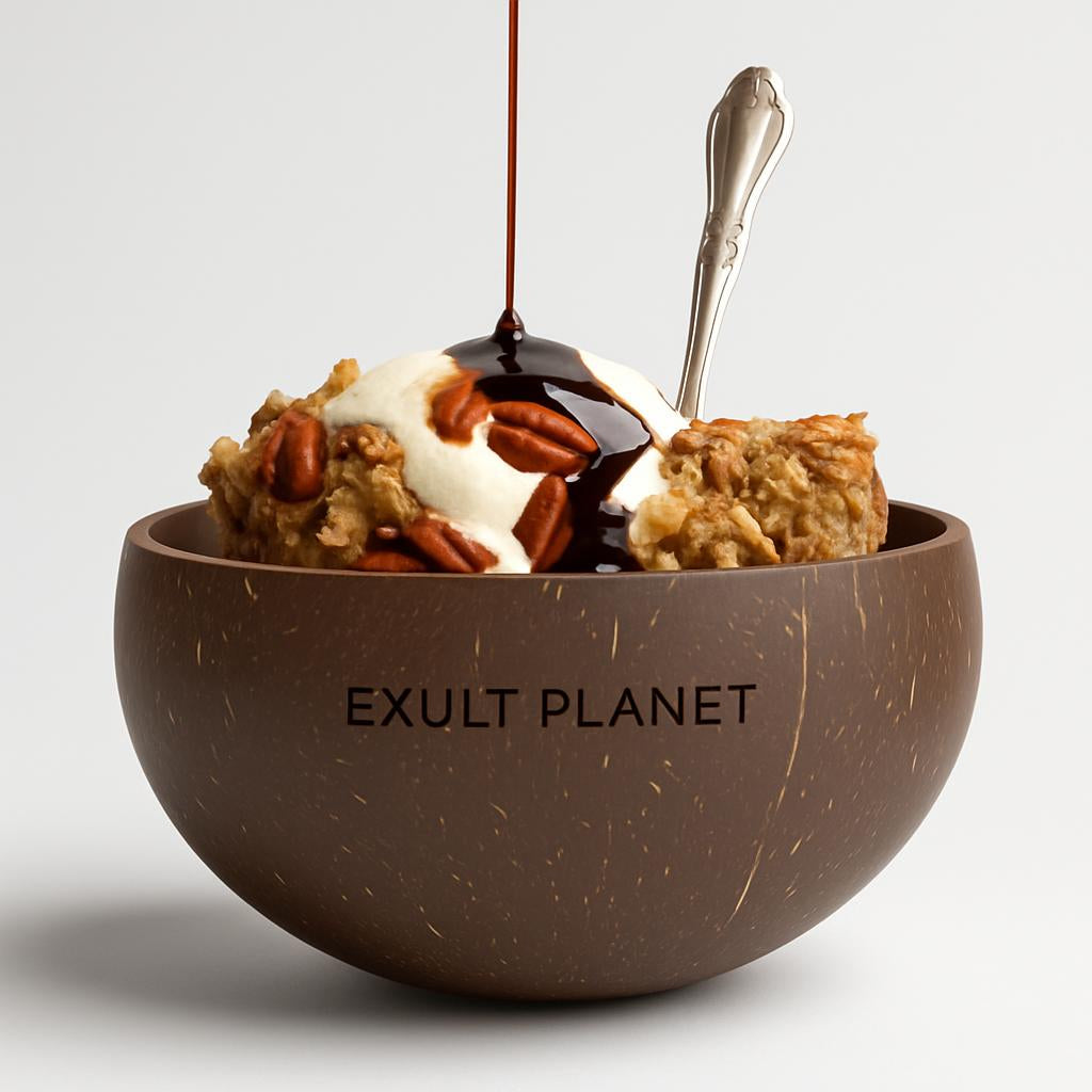 Eco-Friendly Coconut Shell Rice Bowls - Sustainable Biodegradable Dinnerware Set