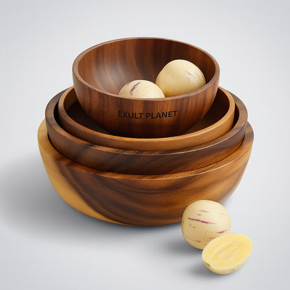 Eco-Friendly Wooden Fruit and Salad Bowl for Sustainable Dining