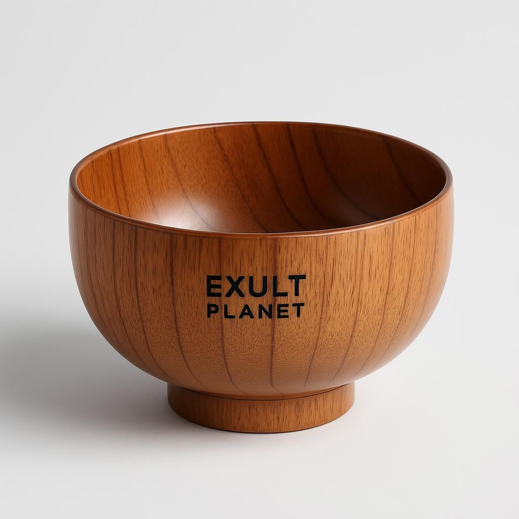 Eco-Friendly Wooden Bowls and Cup Set - Natural, Stackable, Biodegradable