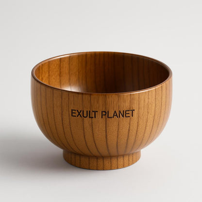 Eco-Friendly Wooden Bowls and Cup Set - Natural, Stackable, Biodegradable
