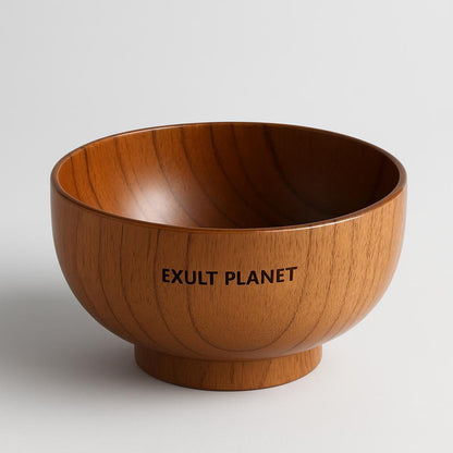 Eco-Friendly Wooden Bowls and Cup Set - Natural, Stackable, Biodegradable