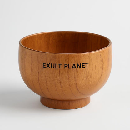 Eco-Friendly Wooden Bowls and Cup Set - Natural, Stackable, Biodegradable