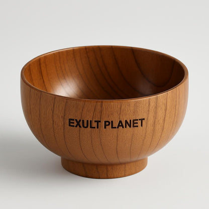 Eco-Friendly Wooden Bowls and Cup Set - Natural, Stackable, Biodegradable