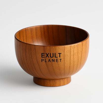 Eco-Friendly Wooden Bowls and Cup Set - Natural, Stackable, Biodegradable
