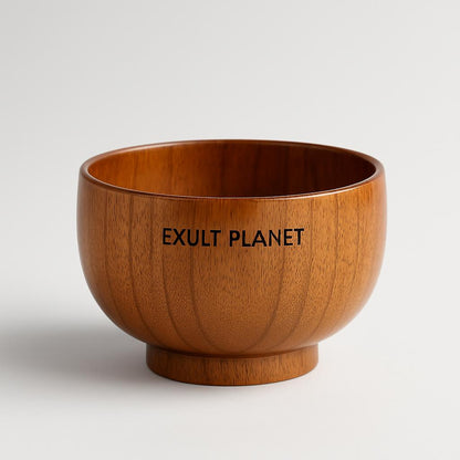 Eco-Friendly Wooden Bowls and Cup Set - Natural, Stackable, Biodegradable