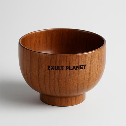 Eco-Friendly Wooden Bowls and Cup Set - Natural, Stackable, Biodegradable