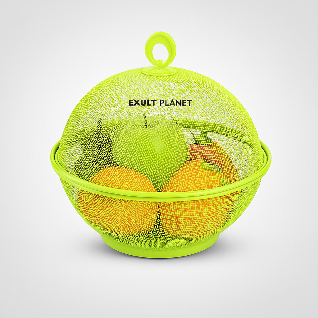 Eco-Friendly Spherical Fruit & Vegetable Storage Baskets - Green & Red