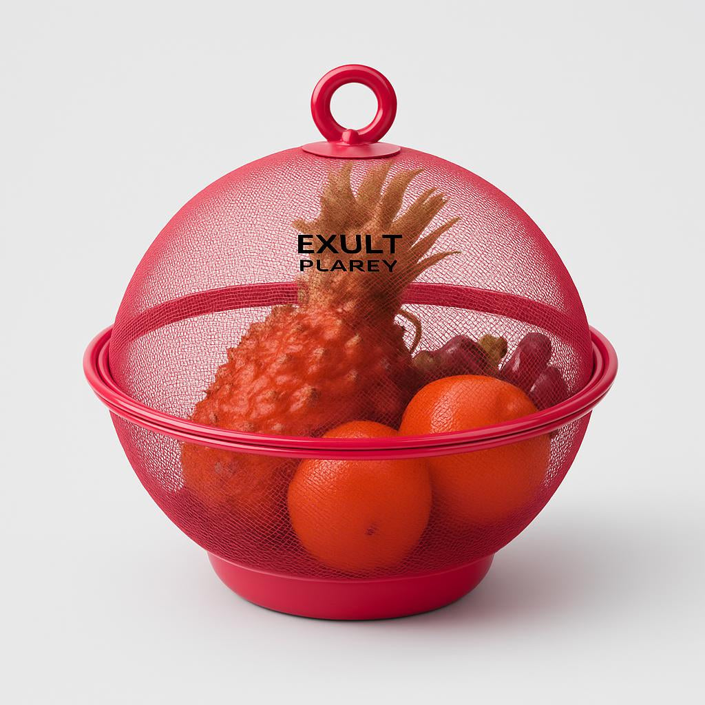 Eco-Friendly Spherical Fruit & Vegetable Storage Baskets - Green & Red