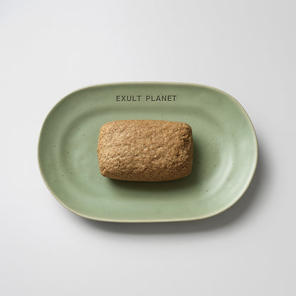 Eco-Friendly Light Green Oval Ceramic Soap Dish