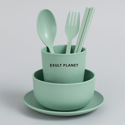 Eco-Friendly Biodegradable Dinnerware Set - Pink & Green Options
