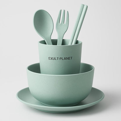 Eco-Friendly Biodegradable Dinnerware Set - Pink & Green Options