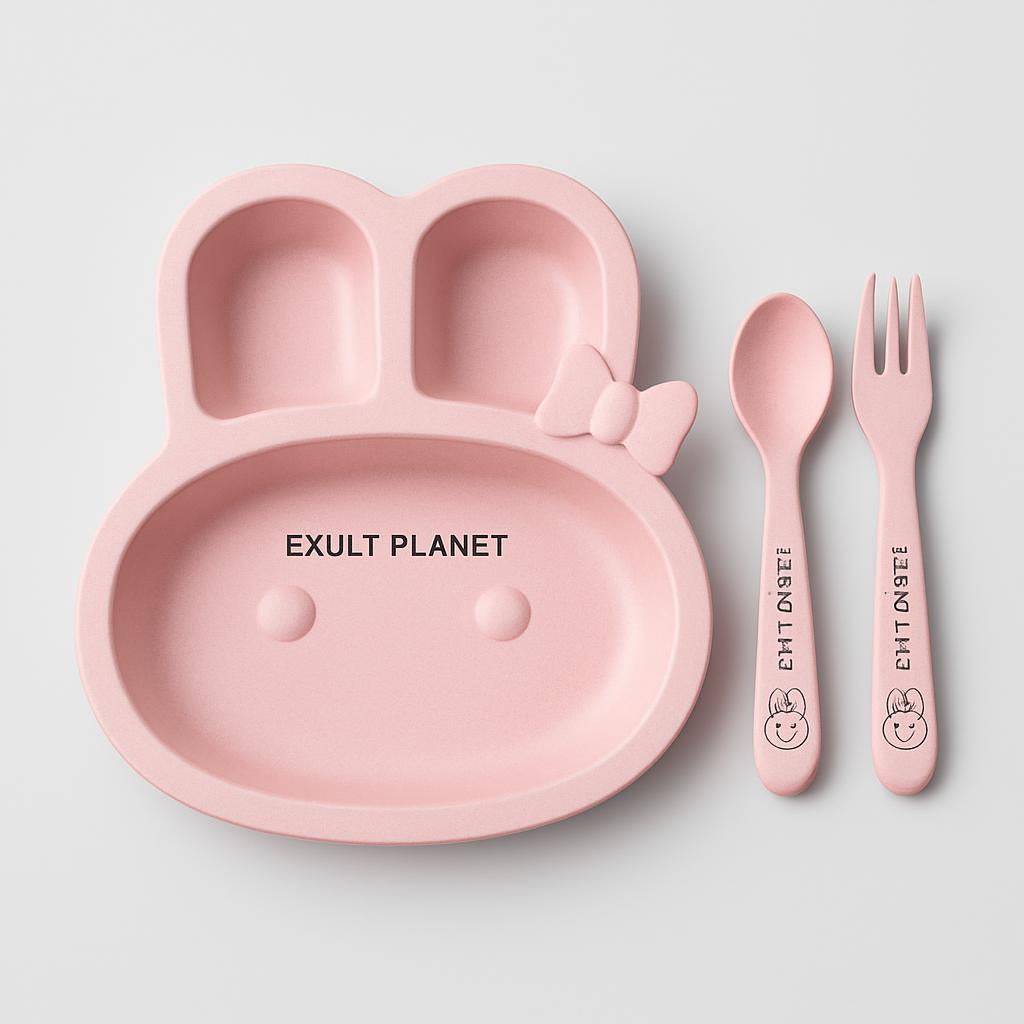 Eco-Friendly Wheat Fiber Kids Dish - Fall Resistant & Safe