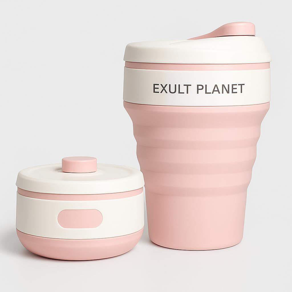 Collapsible Travel Cup - Eco-Friendly Reusable Silicone Cup for On-the-Go