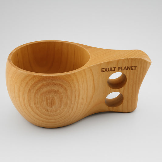 Eco-Friendly Wooden Cup with Handle - Sustainable & Biodegradable