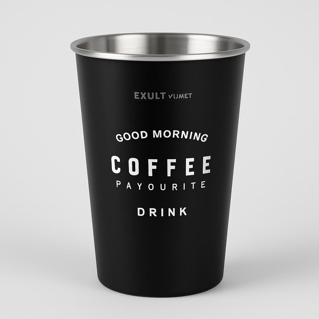 Eco-Friendly Stainless Steel Cups with Lids & Straws 350ml