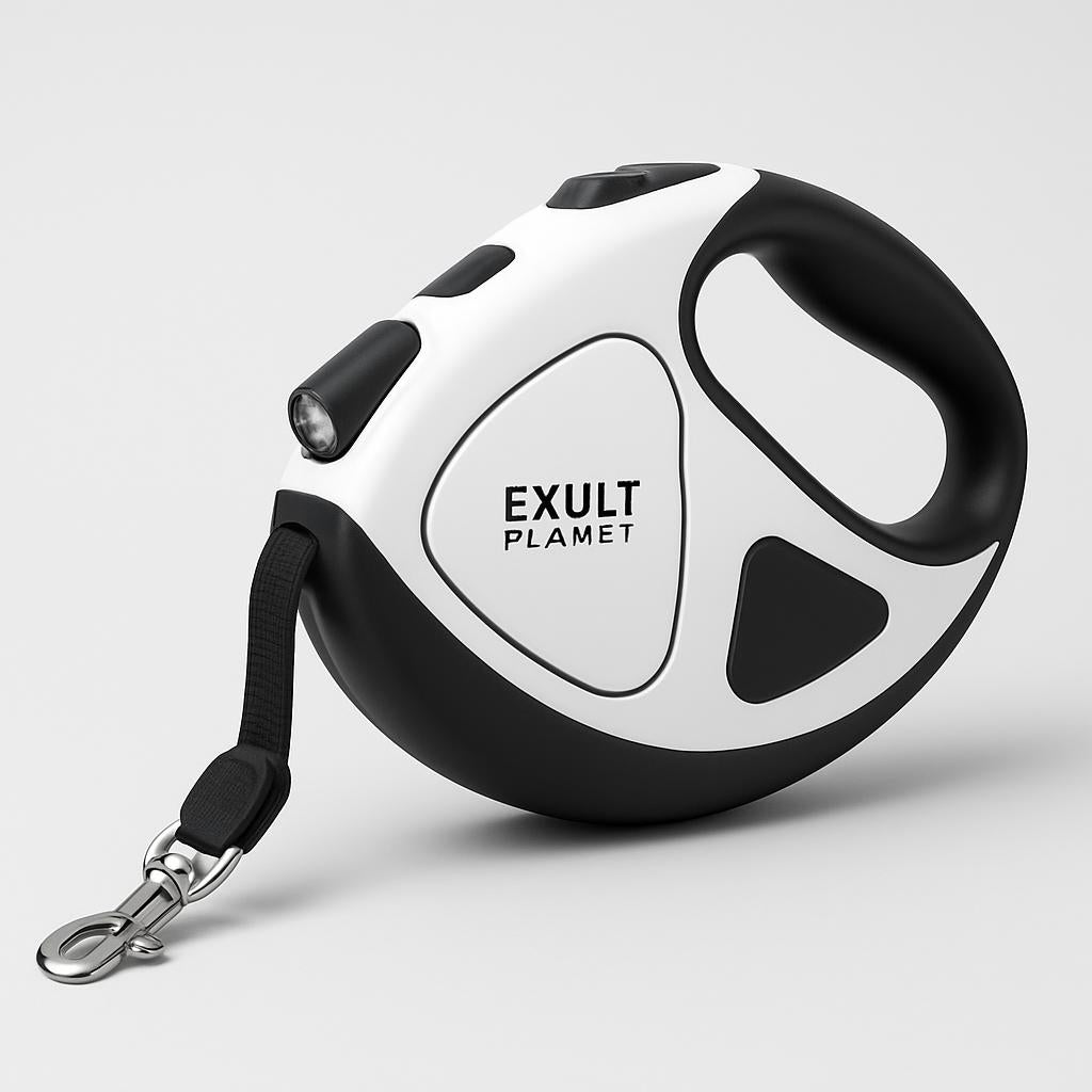 Retractable Dog Leash with Built-in Flashlight for Safe Night Walks