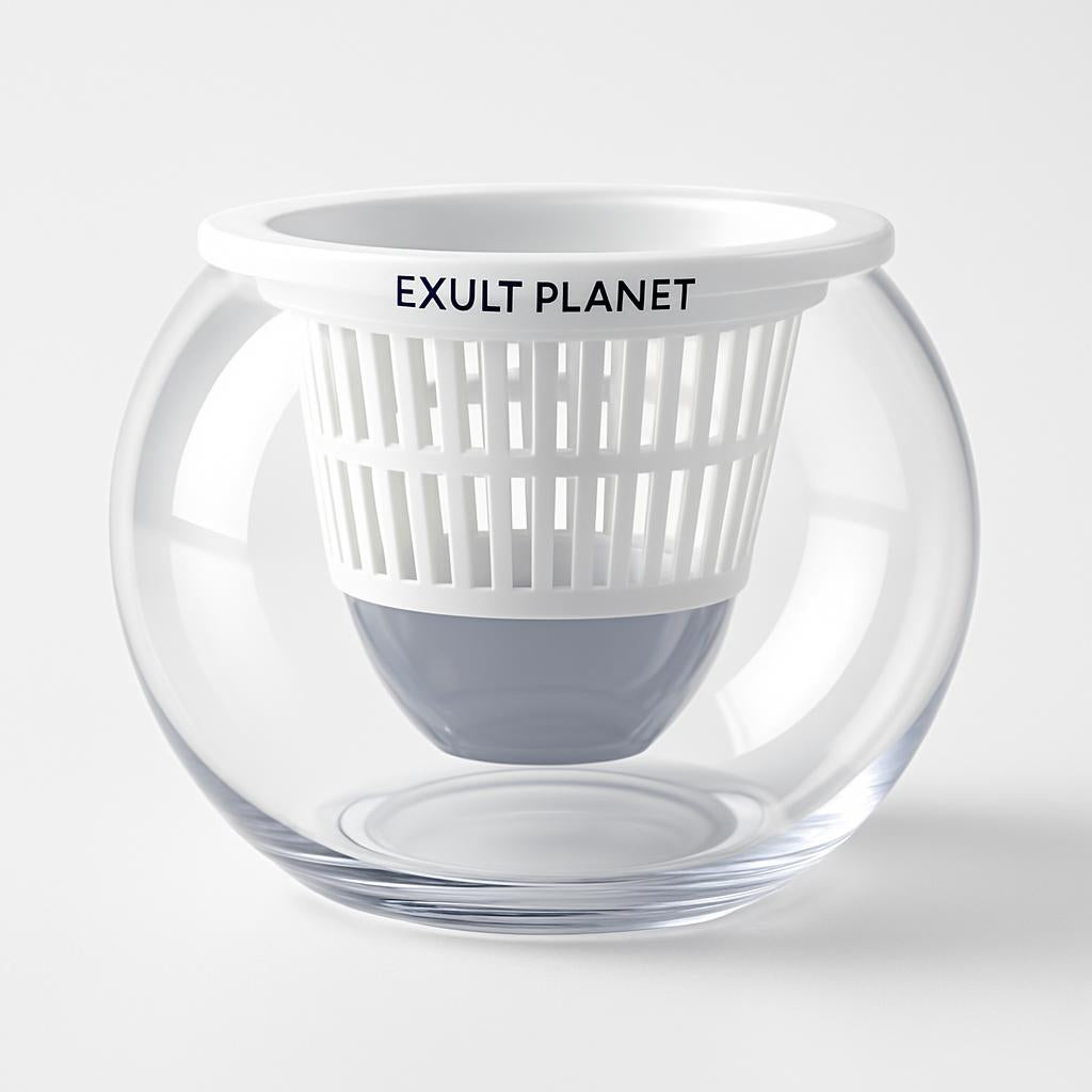 Clear Round Hydroponic Plant Vase for Indoor Gardening