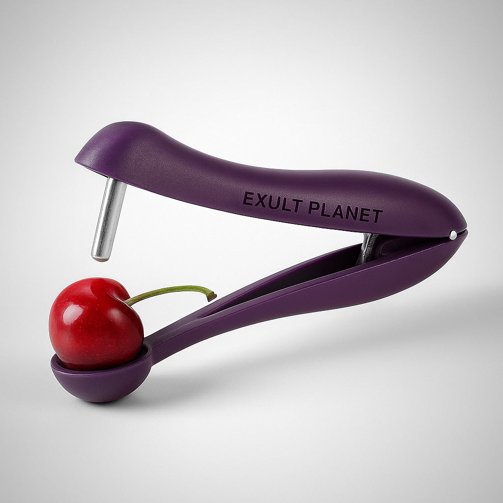 Purple Ergonomic Cherry Pitter - Eco-Friendly Kitchen Tool