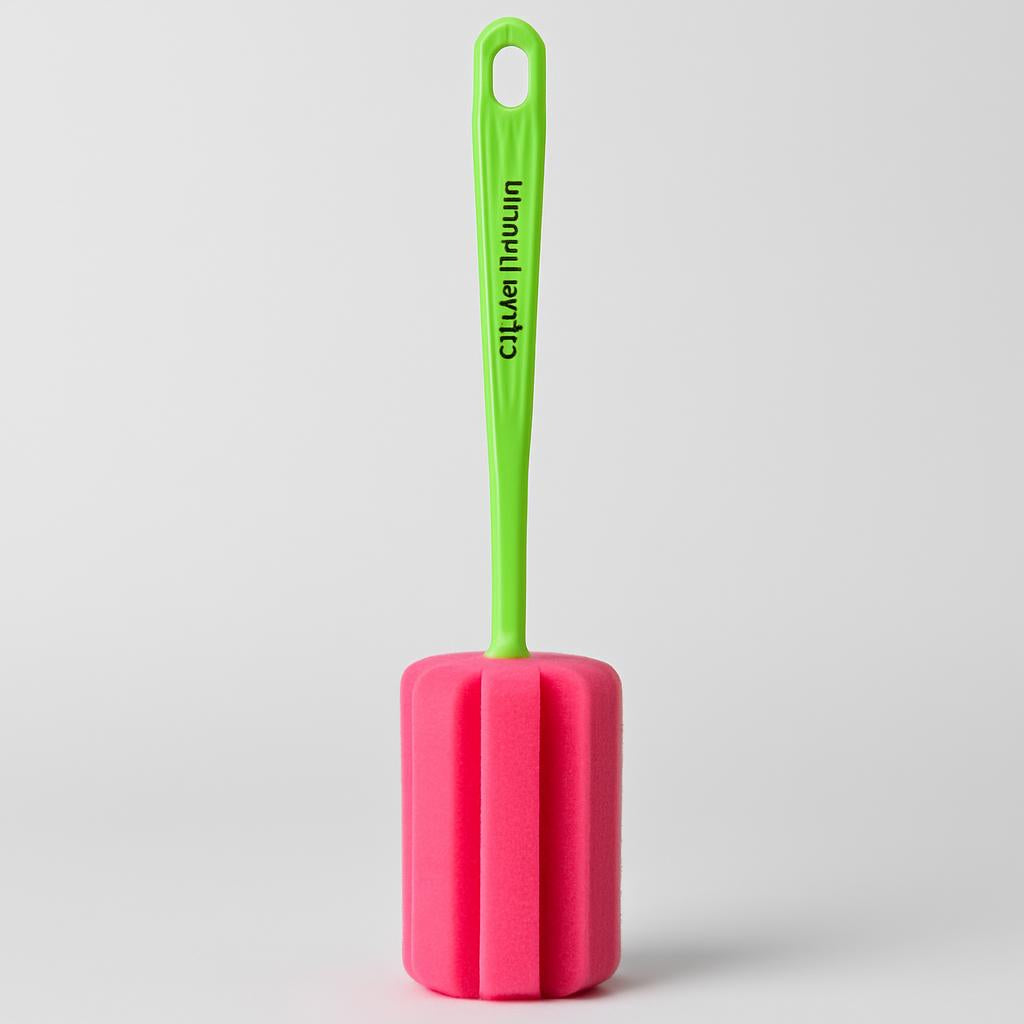 Eco-Friendly Long Handle Cup Brush with Reusable Sponge