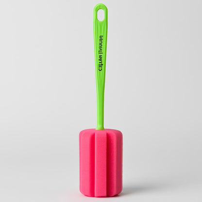 Eco-Friendly Long Handle Cup Brush with Reusable Sponge