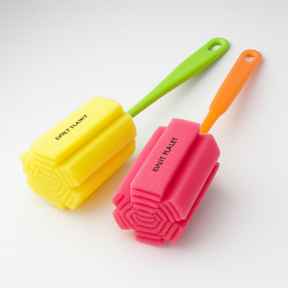 Eco-Friendly Long Handle Cup Brush with Reusable Sponge