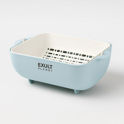 Space-Saving Collapsible Silicone Colander for Kitchen Use