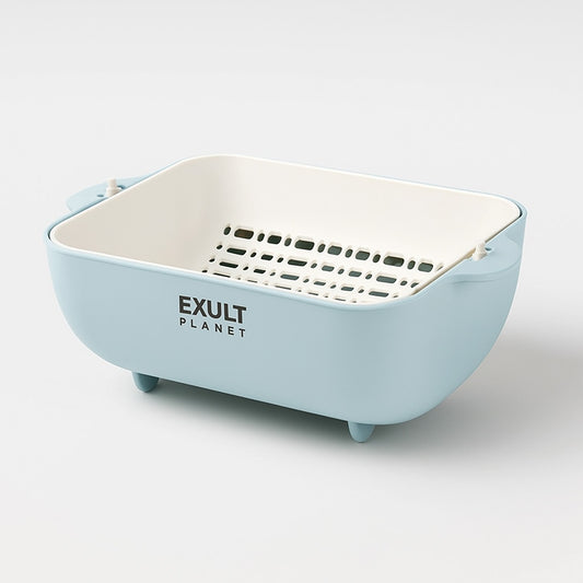 Space-Saving Collapsible Silicone Colander for Kitchen Use