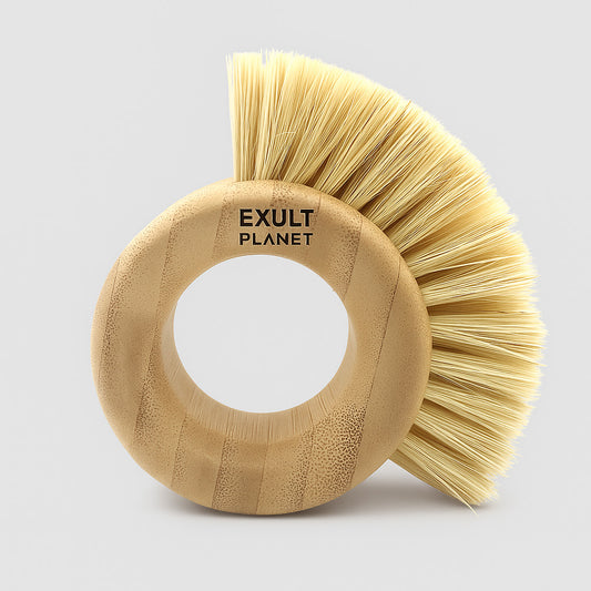 Eco-Friendly Bamboo Scrub Brush with Natural Fiber Bristles