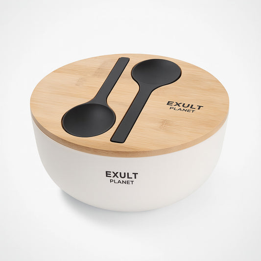 Eco-Friendly Bamboo Bowl Set with Lid and Utensils