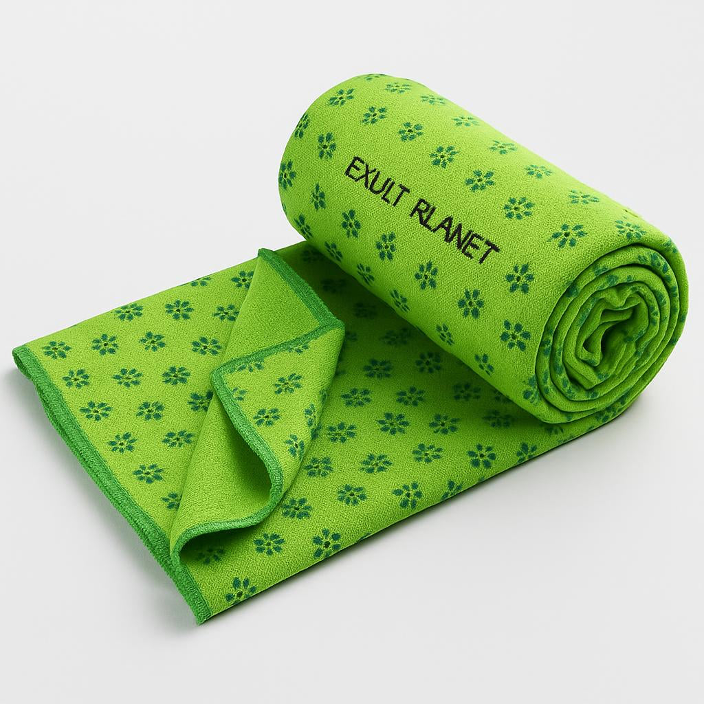 Eco-Friendly Microfiber Yoga Towel with Floral Design