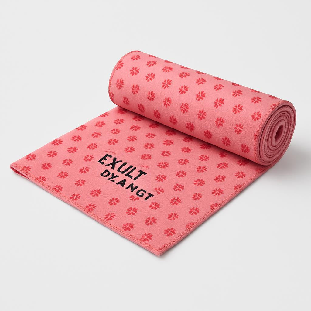 Eco-Friendly Microfiber Yoga Towel with Floral Design